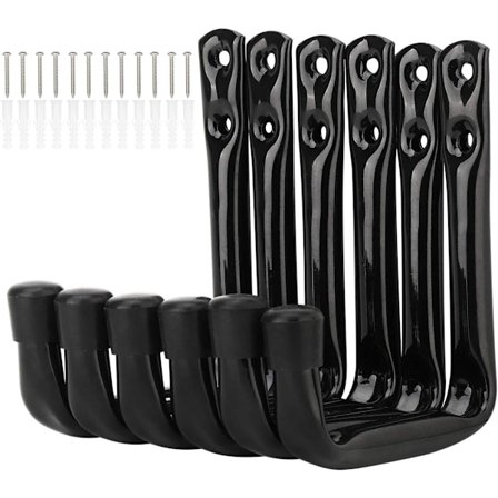 6-pack kraftiga J-formade väggkrokar för garageförvaring (3,6*4,5 tum)