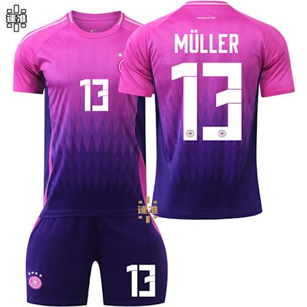 Tyskland 2024 Bortaltröja Thomas Muller Jersey Nr. 13 22 13 Muller