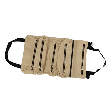 Verktøyrull for bilsete, lerret, sammenleggbar rullbag, bilverktøy, elektrikerverktøy, oppbevaringsbag, khaki