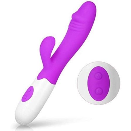 Vibrator Dildo for Kvinner, Voksen Sexleketøy, G-Punkt Vibrator Klitorisstimulator, Vibrerende Stang for hennes Nyttelse, 10 Moduser (Lilla)