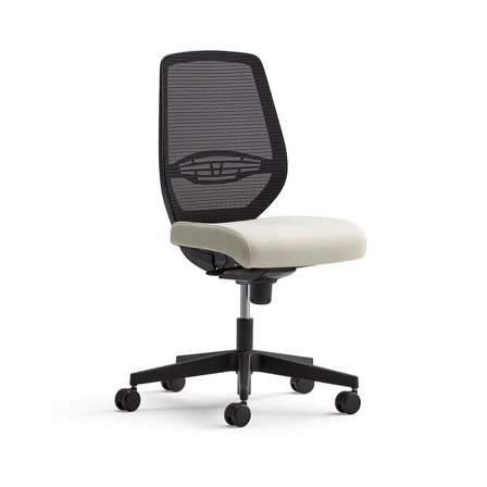 Office chair MARLOW, black mesh back, beige seat