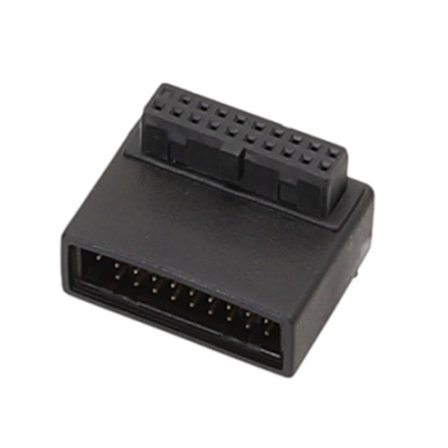 USB3.0 19-pin Hane till Hona Förlängningsadapter 19-pin 20-pin Vinklad 90 Graders Omvandlare för Moderkortsanslutning
