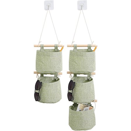 Mini bomull linne tyg garderob tvättbar hängande förvaringsväska med