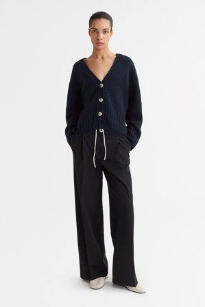 Soft Goat - V-neck cardigan - Women cashmere sweater - XS - Navy