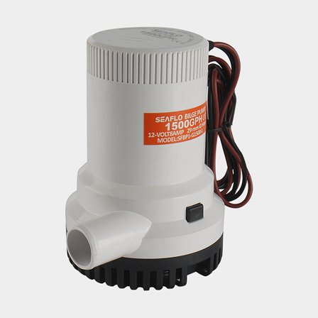 Submersible electric bilge pump SEAFLO 01-1500 GPH (94 litres / minute), 12V, manual operation start, without float switch