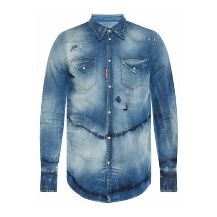 Dsquared2 Shirt Blå, Herre Skjorter, Størrelse: M