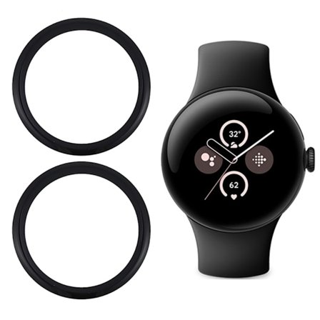 Google Pixel Watch 4 / 3 45 mm 2-PACK Skärmskydd Svart