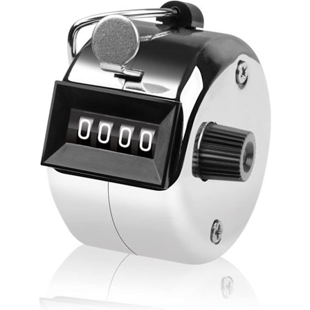 4-numeroinen napsautuslaskuri - metallinen manuaalinen laskuri - napsautin yhteensopiva laskenta, merkintä