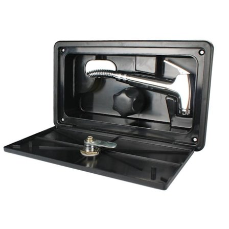 Utomhus duschbox-kit för husvagn, kall/varmvatten, marin, båt, husbil