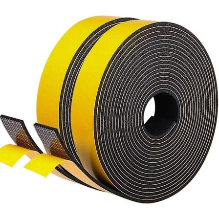 15 m skumgummi selvklæbende tætningstape 12 mm (B) x3 mm (H) til vinduer, skumtape, dørforsegling, gummitætning til kollisionstætning, lydisolering, 3