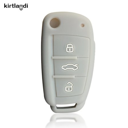 Silikon Nyckelfodral för Audi A4 B7 A6 C6 4f 8v A3 8p A1 A3 Biltillbehör Auto Fjärrnyckelskydd 3 Knapp Jacka