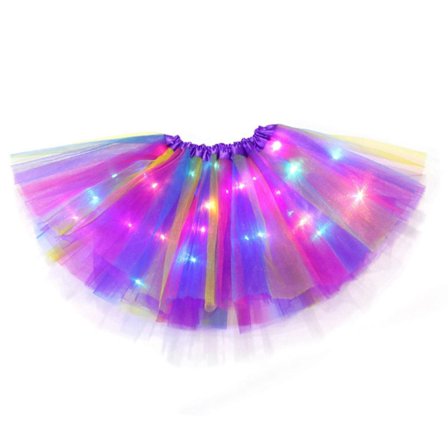 LED-Tutu Kjolar för Flickor Balettkjol Lysande Tutu Kjolar Party Festival Kostym