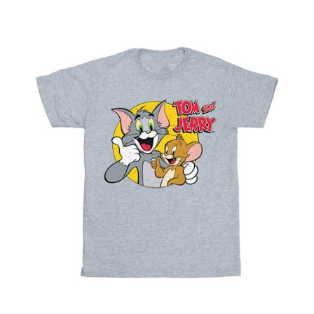 Tom And Jerry Boys Tummen Upp T-shirt 7-8 år Sports Grey