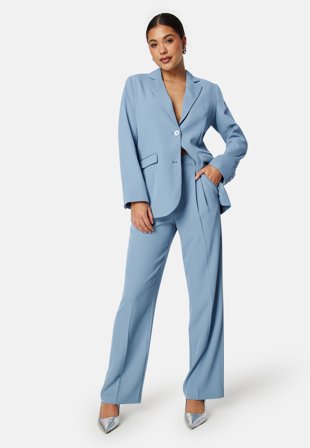 BUBBLEROOM Straight Leg Pleated Suit Pants Klær