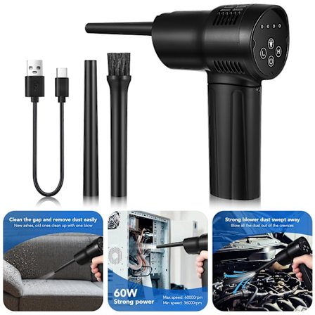 Tryckluftsdammsugare Sladdlös Uppladdningsbar Luftrenare för Elektronik Tangentbord Bil Interiör Vent Hem