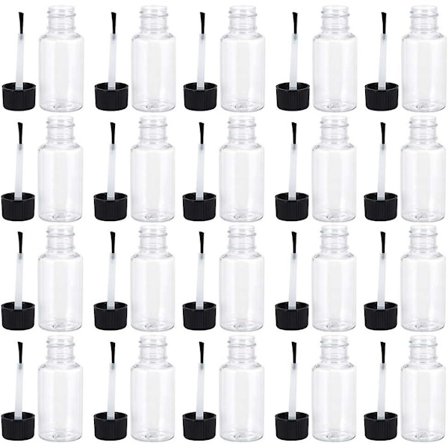 20 st 20 ml tomma nagellackflaskor med borste lock Cylindriska påfyllningsbara nagellackflaskor för nagelkonstprov
