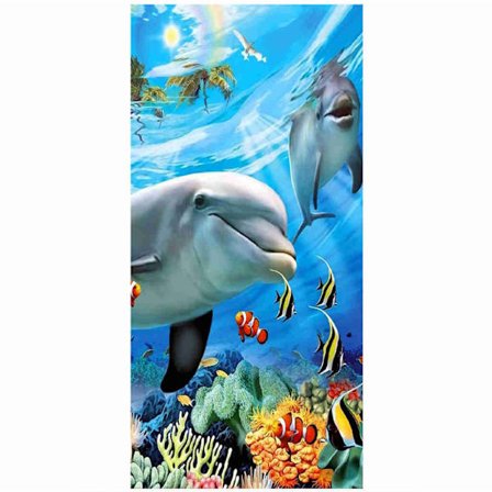 Full Diamond Painting, Whale Dolphin Ocean Diamond Painting DIY 5