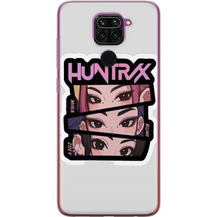 Yhteensopiva Puhelinkuori Xiaomi Redmi Note 9 K-pop-inspiroitunut futuristinen tyttöryhmä neonvaloissa ja kosminen sci-fi-kohtaus