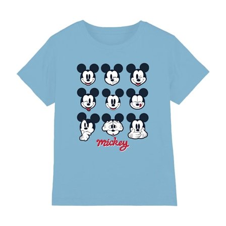 Mickey Mouse Barn/Barnansikten T-Shirt 7-8 År Himmelsblå