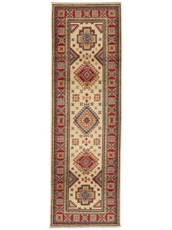 Kazak Fine Teppich 80X254 Läufer Orange/Braun Wolle, Afghanistan