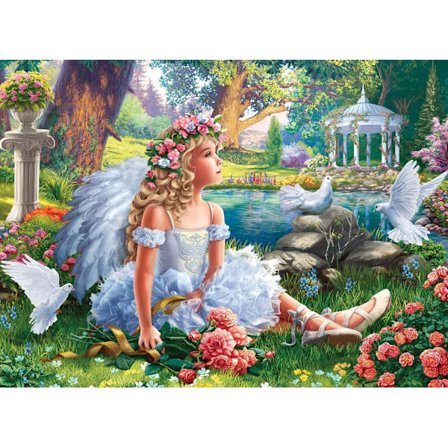 30x40 cm 5D DIY Täyshimanttimaalaus, Valp olohuoneen sisustus