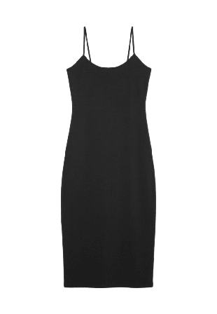 Å WOMAN Klänning med smala band SIV Jerseyklänningar Svart S