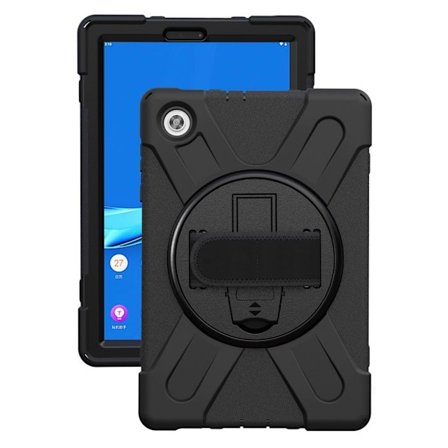 Lenovo Tab M10 HD Gen 2 360 graders kickstand + hybridfodral i silikon - Svart