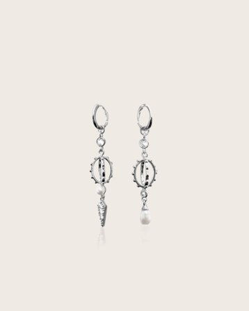 IOAKU CHIC PEARL HOOP EARRINGS Sølvfarvet Smykker Pige - Kids Brand Store