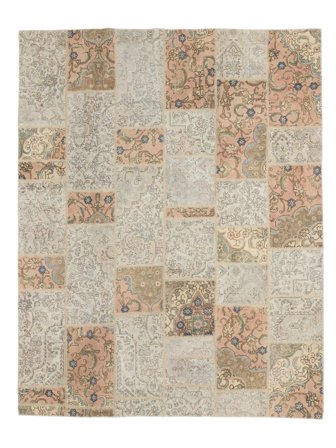 Patchwork Teppich Handgeknüpft 200X244 Orange/Beige