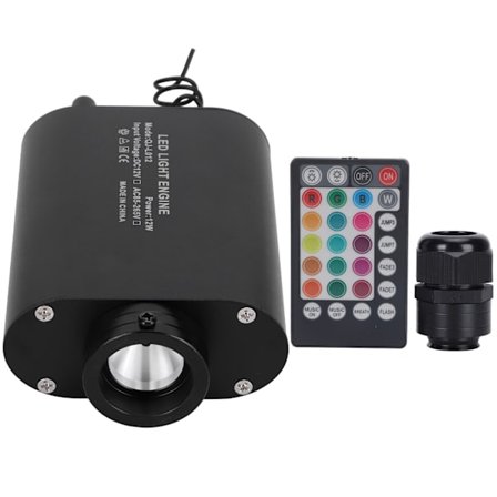 RGBW Fiber Optisk Lysmotor 12W Takbelysning med Fjernkontroll og Bluetooth APP