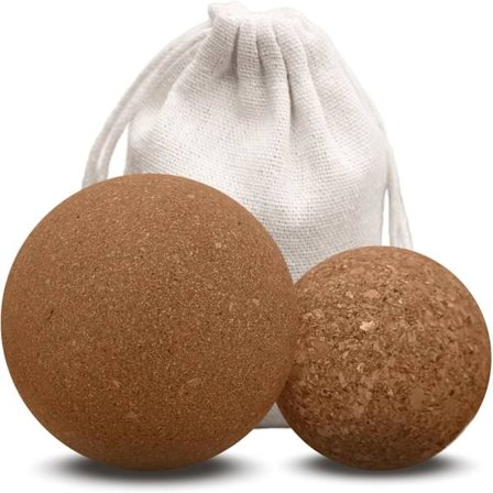 Massageboll kork fascia boll set 6 och 8 cm fot fascia boll miljövänlig bärbar kork halv boll lämplig för rygg nacke fotmassage
