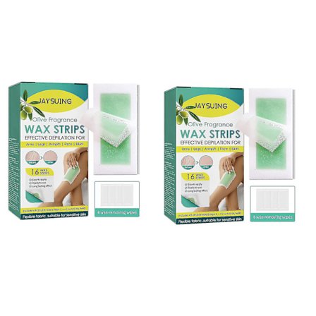 1 stk Jaysuing voksstrips for hårfjerning - Hårfjerningsvokssett for ansikt, ben, armer, armhuler | 2 stk