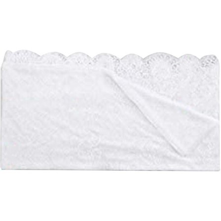 Rektangulær hvid blondedug, rustik broderet spisebord, retro rotting blomsterdekoration, bryllupsdug