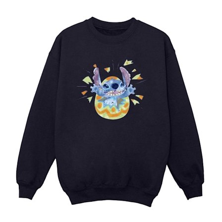 Disney Flickor Lilo & Stitch Cracking Egg Sweatshirt 3-4 År Marinblå