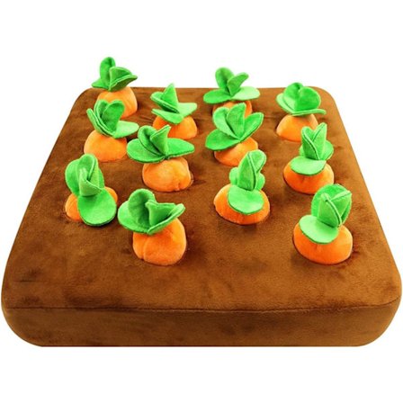 Interaktiv hund leksak - Hund sniff matta - Hund leksaker - Plysch hund leksak - Brun - 35cm (1 st)