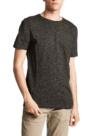 Lindbergh Mouliné o-neck tee S/S T-shirts Herr Svart S