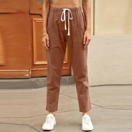 Enfärgad Loungewear För Damer Med Hög Midja