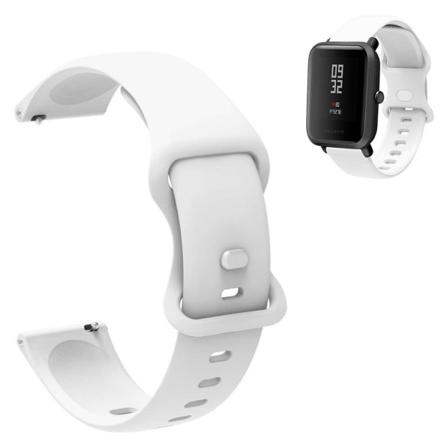 20 mm universal klockarmband i silikon med enkel färg - Vit Vit