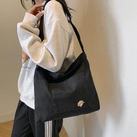 Lærredsstoftasker Casual Messenger Tasker SORT black