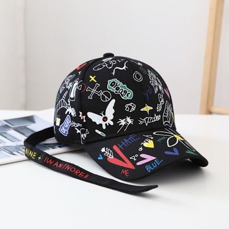 Graffiti basebollkepsar Cap SVART 3 3