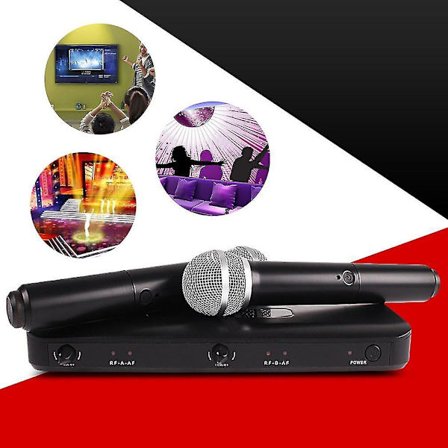 V306 Trådløs Mikrofon Karaoke Dobbeltkanalsystem