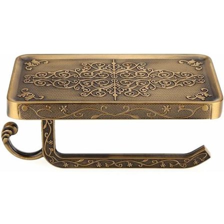 Toiletpapirholder, Vintage Antik Messing Toiletpapirholder Vægmontering Mobiltelefon (Antik)