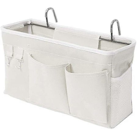 PIAO Sengeorganisator Sengelomme med Trådkrog Hængende Lomme Loftseng Opbevaringstaske til Bog, Magasin, Mobiltelefon, Høretelefoner Sengeopbevaring (