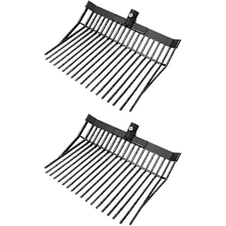 2 kpl Kestäviä Ruostumattomia Pitchfork-päitä, Vakaat Polykarbonaattiset Haarukan Vaihto-osat 18 Hampaalla -hy