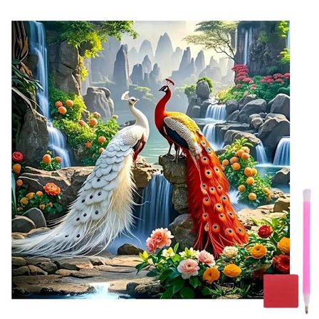 Påfugl Diamant Kunst Sæt til Voksne, Søde Dyr Diamant Maleri Sæt til Begyndere, DIY Fuld Runde Bor Diamant Prikker med Ædelstens Kunst til 