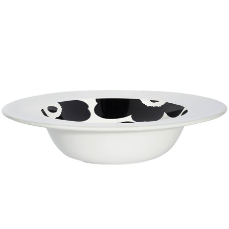 Marimekko Unikko Syvä Lautanen dyb tallerken 20 cm, hvid/sort - Hvid, sort | KitchenOne