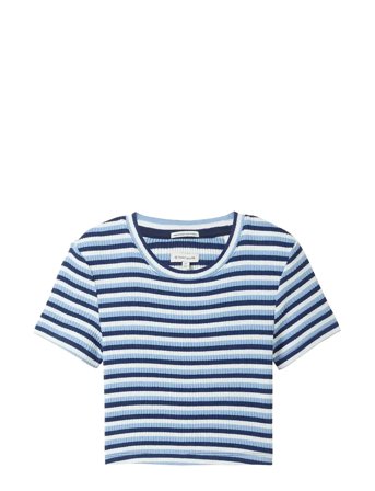 Tom Tailor | Cropped Striped Rib T-Shirt | 128