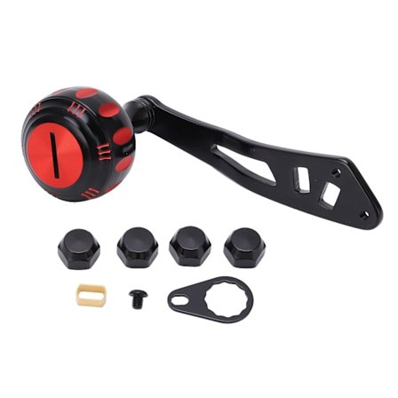 Håndtak for fiskesnelle Metall Power Håndtak Knapp Bytte av grep med monteringsdeler for baitcasting snelle Svart Rød