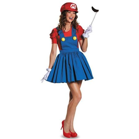 Halloween uper Mario Kostym Anime Cosplay Klänning för kvinnor red