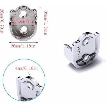 Hängande skenor fästen fästen runda garderob rör zinklegering U-formade gardinhängare(25mm)